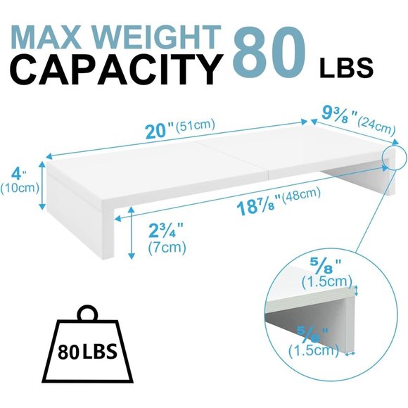 NEW TEAMIX WHITE MONITOR SHELF - Picture 4 of 7